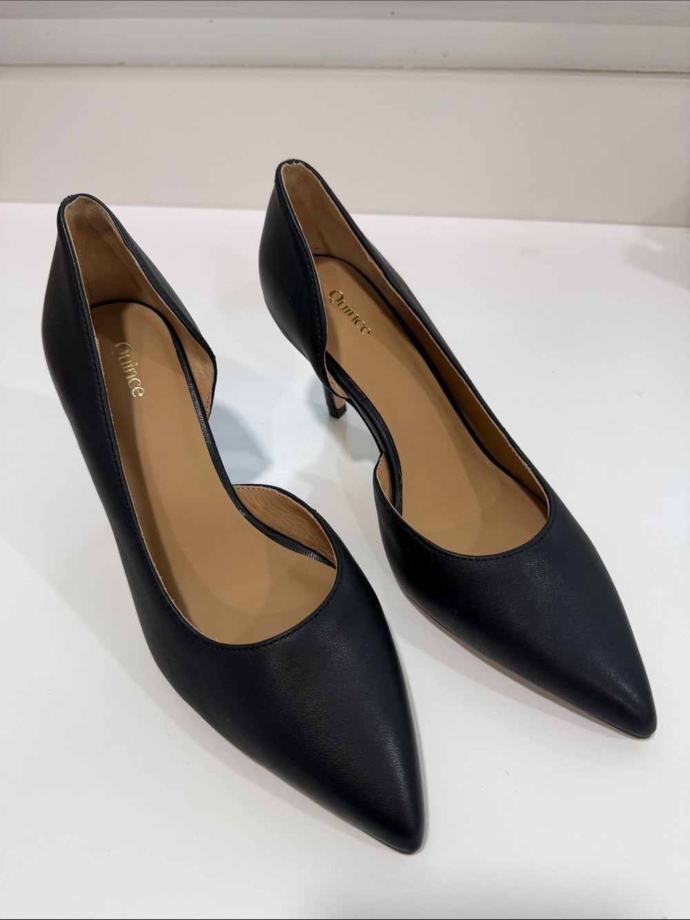 Quince Italian Leather 75mm d'Orsay Pump Black size 6
